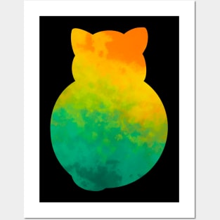 A Cats Colorful Back Posters and Art